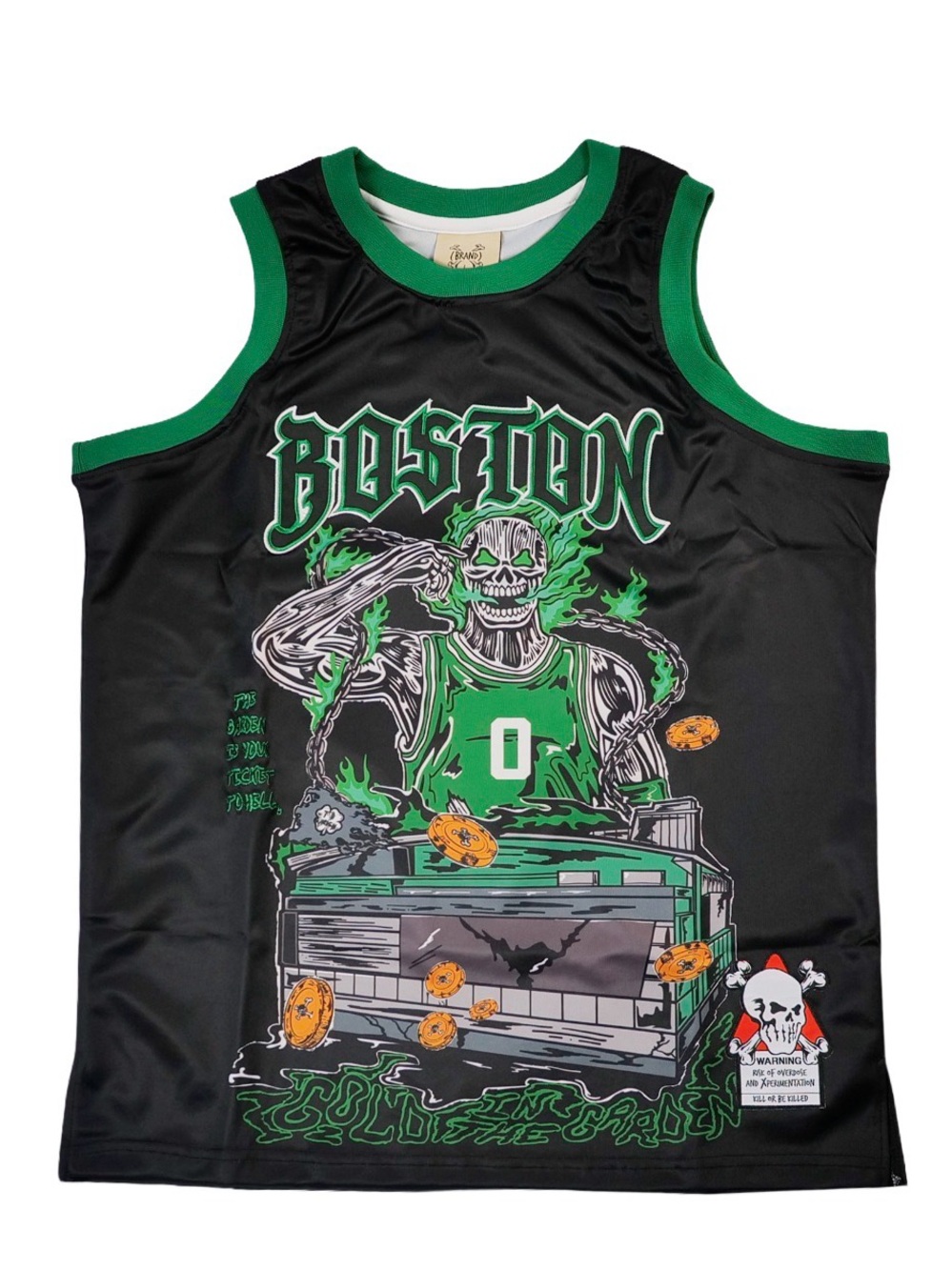 🍀🏀💀🏀🍀 Brand X Jayson Tatum Skull Graphic Basketball Jersey